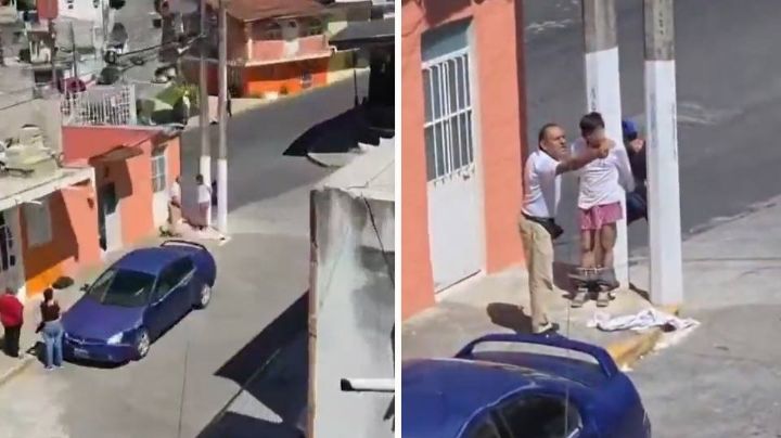 VIDEO: Hartos de los robos, vecinos en Veracruz amarran a presunto ladrón a un poste