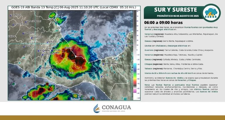 Así será el clima en México este miércoles. Foto: Conagua