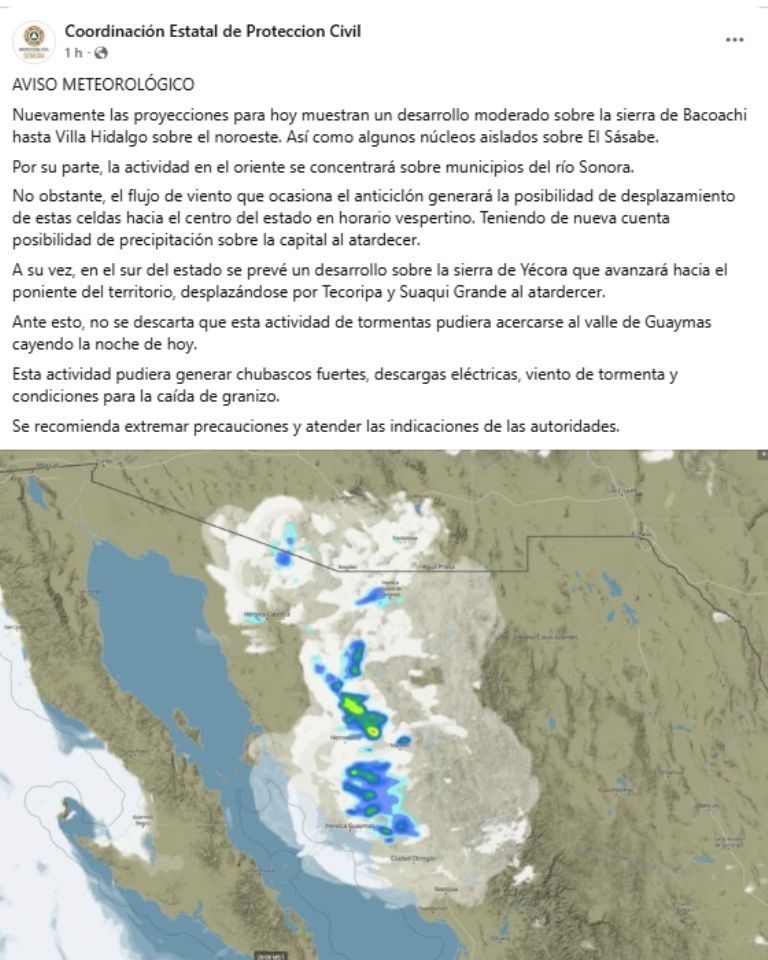 Las condiciones previstas por Protección Civil