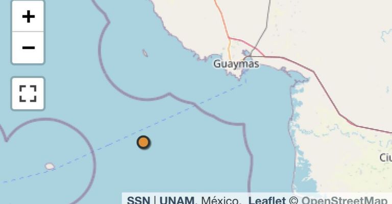 Sismo registrado en Guaymas