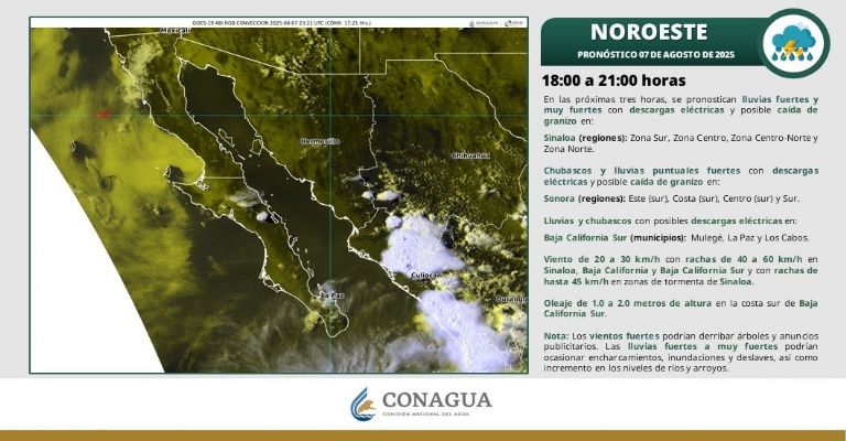 Clima de Sonora para hoy en la noche