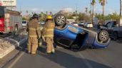 Foto ilustrativa de la nota titulada VIDEO: Vehículo termina llantas arriba tras protagonizar choque volcadura en Hermosillo