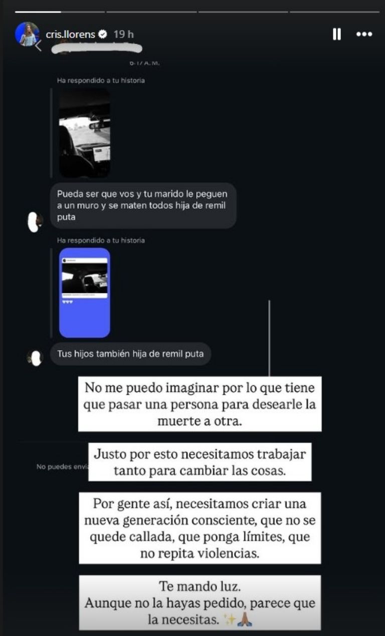 Cristina Llorens, esposa de Sergio Canales, jugador de Rayados de Monterrey, expuso una serie de amenazas en su contra