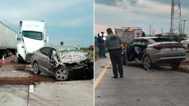 Accidente carretero al norte de Ciudad Obregón deja una mujer muerta; chocó de frente con tráiler