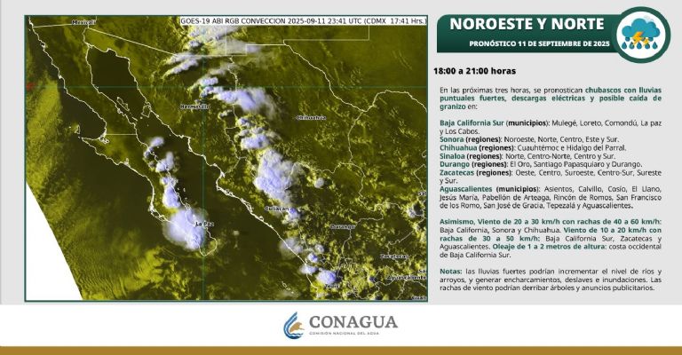 Lluvias en Sonora para hoy