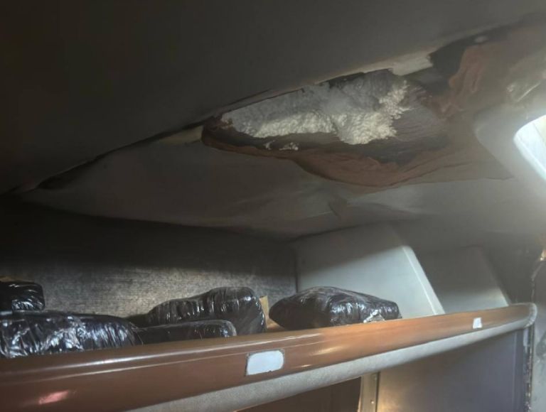 El lugar donde fue encontrados los paquetes de narcótico