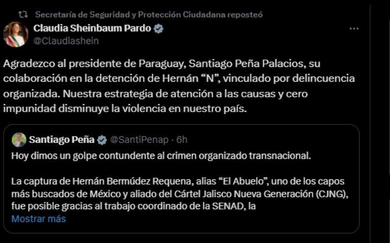 Publicación de Claudia Sheinbaum Pardo