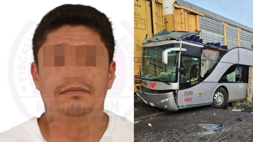 Cae en Michoacán chofer involucrado en choque de autobús y tren; 10 personas murieron