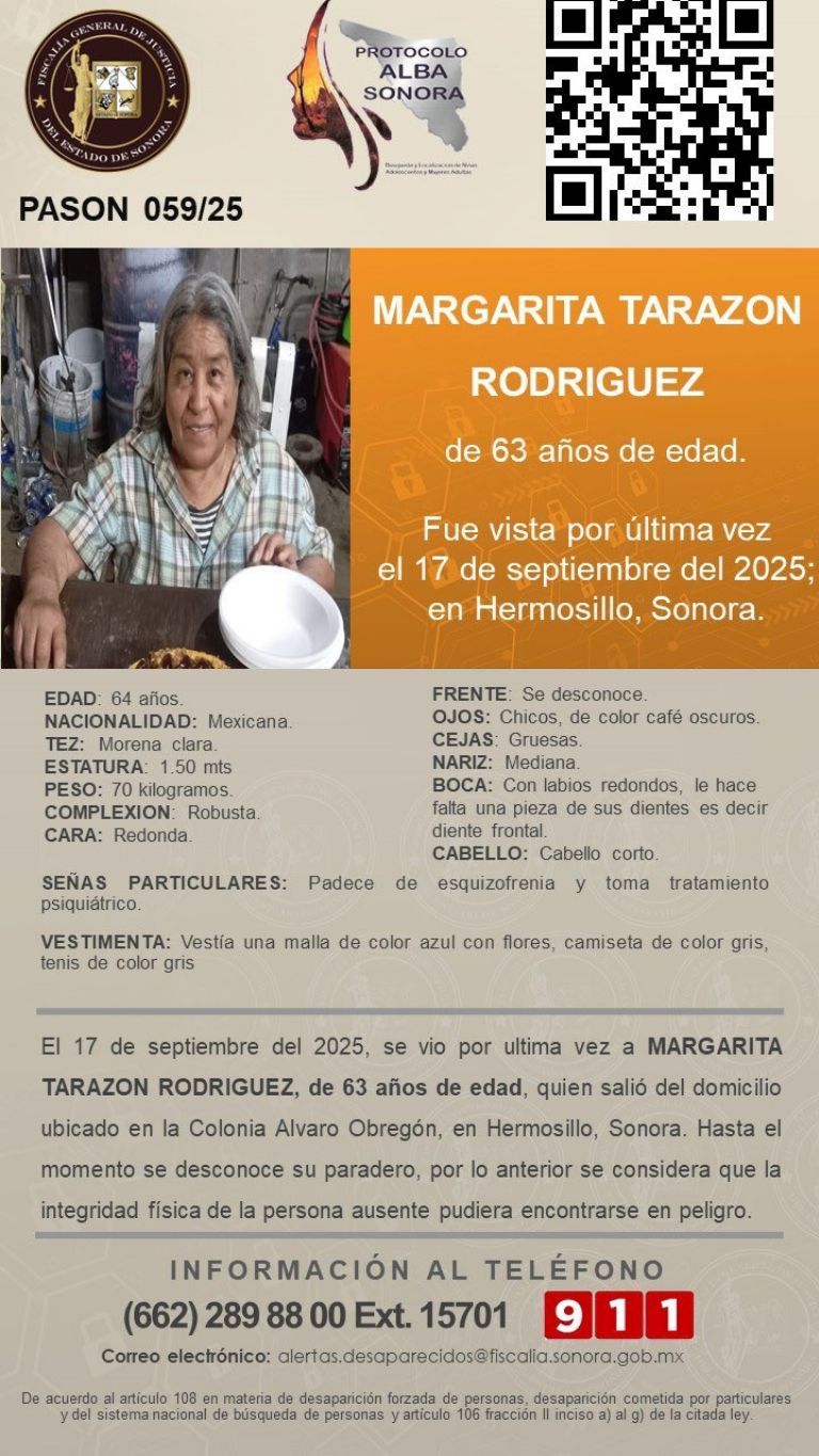 Buscan a mujer desaparecida en Hermosillo. Foto: Facebook