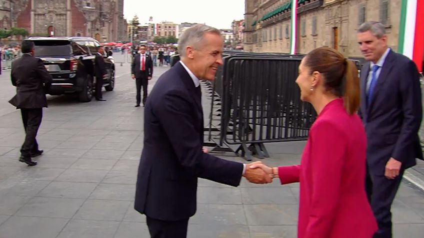 VIDEO: Sheinbaum recibe al primer ministro de Canadá, Mark Carney, en Palacio Nacional