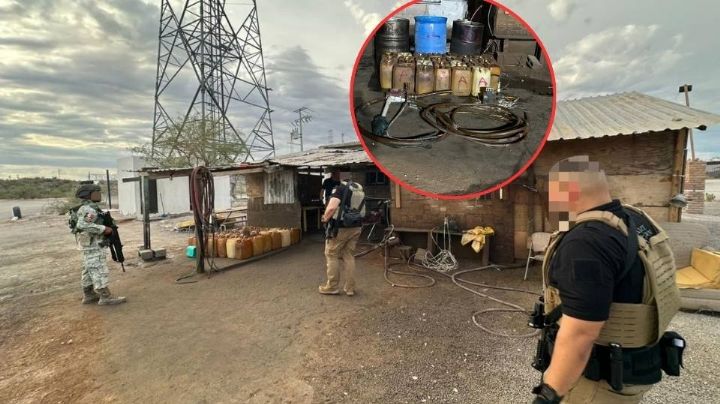 Golpe al huachicol: Decomisan equipo y combustible en una carretera al norte de Sonora