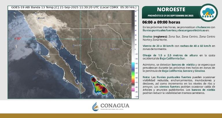 Así será el clima en Sonora este domingo. Foto: Conagua