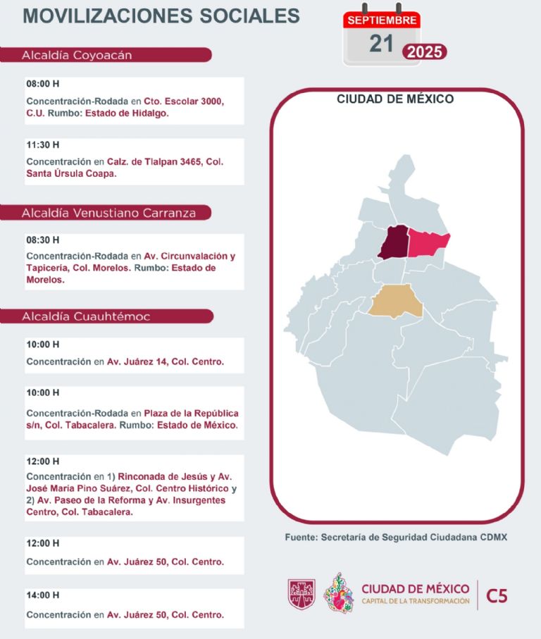 Tráfico en CDMX hoy 21 de septiembre 