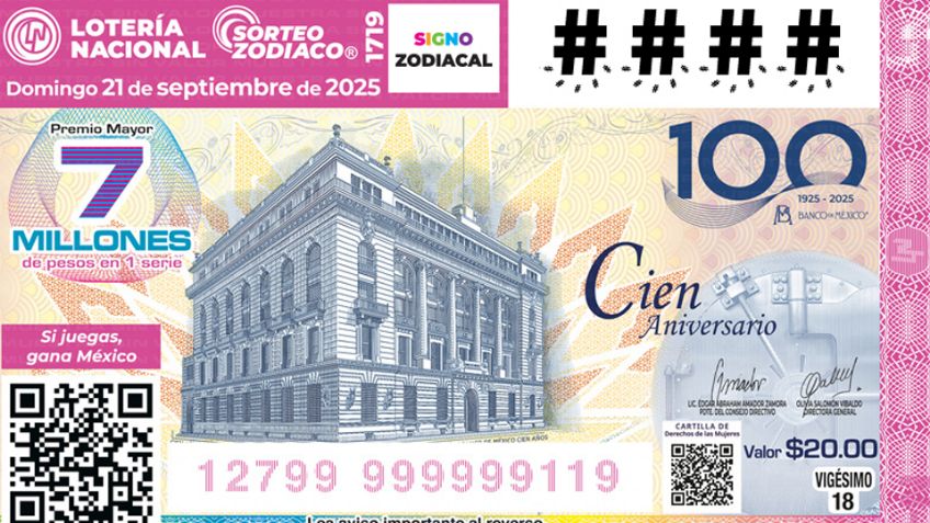 Lista COMPLETA de GANADORES del Sorteo Zodiaco No. 1719 de la Lotería Nacional de HOY, domingo 21 de septiembre