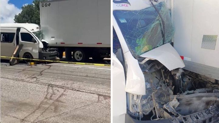 Combi choca contra tráiler en la autopista México-Puebla; hay un muerto y seis heridos