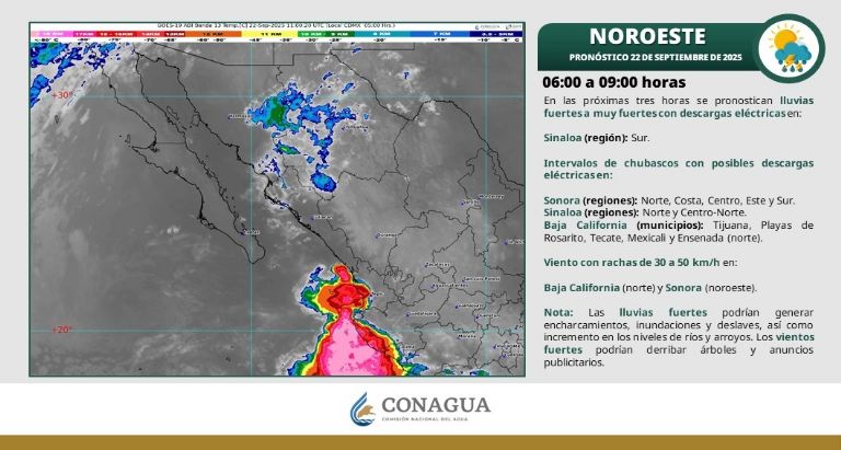 Así será el clima en Sonora este lunes. Foto: Conagua