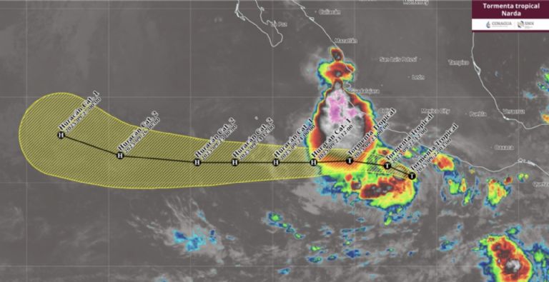 Así será la evolución de 'Narda'. Foto: Conagua