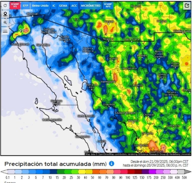 Protección Civil está pronosticando lluvias toda la semana