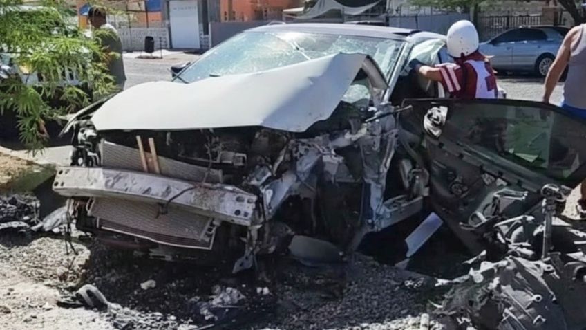 Intenta huir tras choque y termina impactado contra un negocio en San Luis Río Colorado