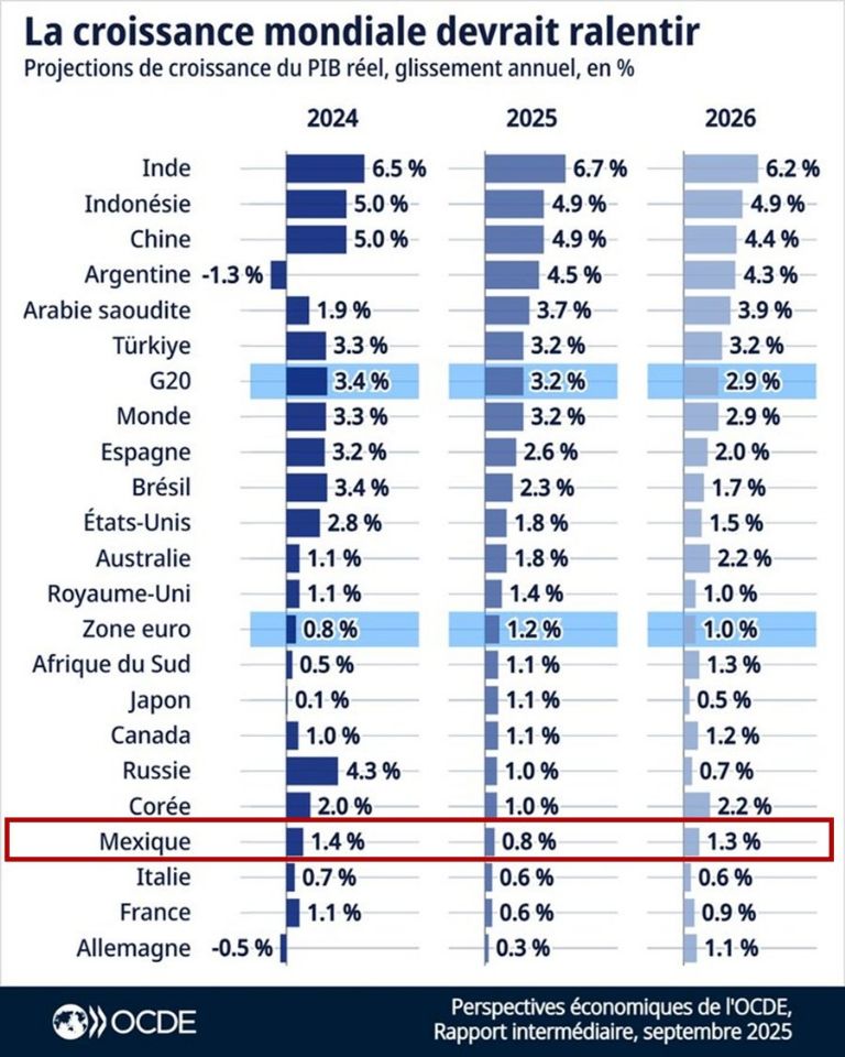 Perspectivas económicas de México mejoran para 2025 y 2026, reporta la OCDE
