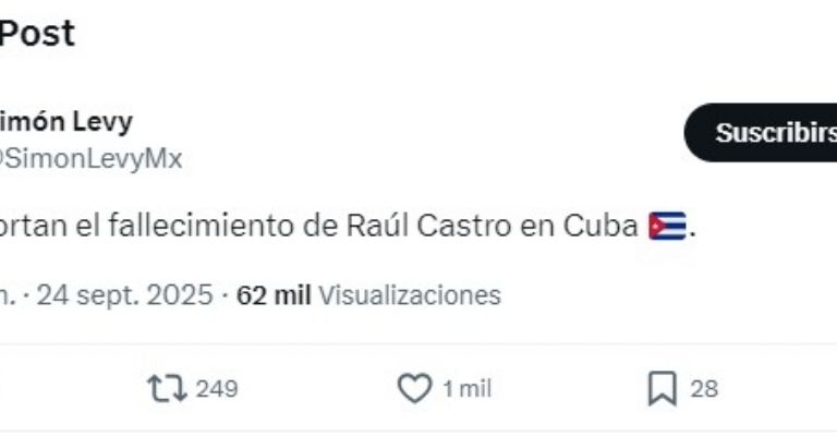 Publicación de Simón Levy en la red social X.