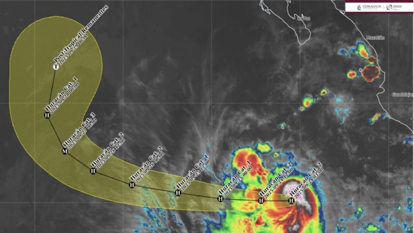 Huracán 'Narda' es categoría 2 HOY 24 de septiembre: Pronóstico, trayectoria y efectos en México