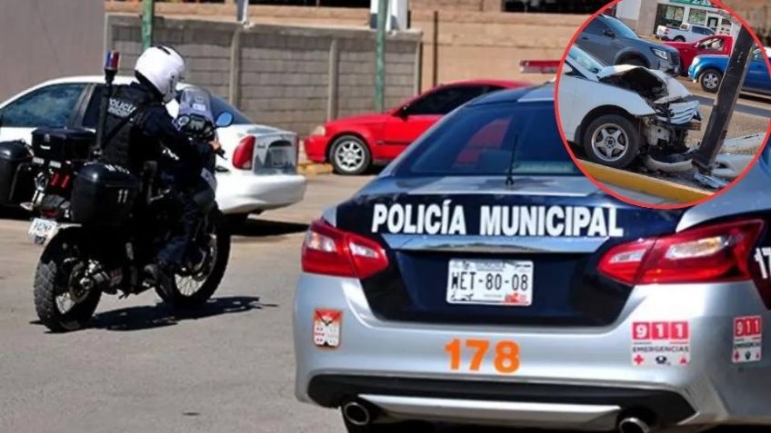 Automovilista pierde el control y derriba por completo poste de alumbrado en Guaymas