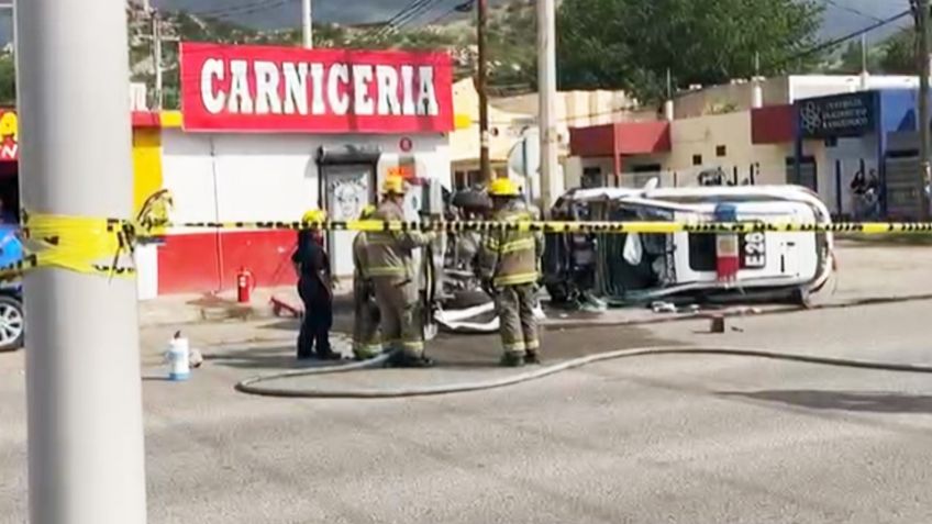 Patrulla municipal choca contra pick up al sur de Hermosillo; hay varias personas heridas