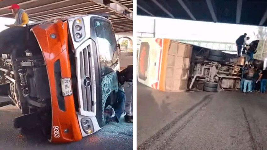 CDMX: Cinco personas, entre ellas dos niños, resultan lesionadas tras volcadura de camión