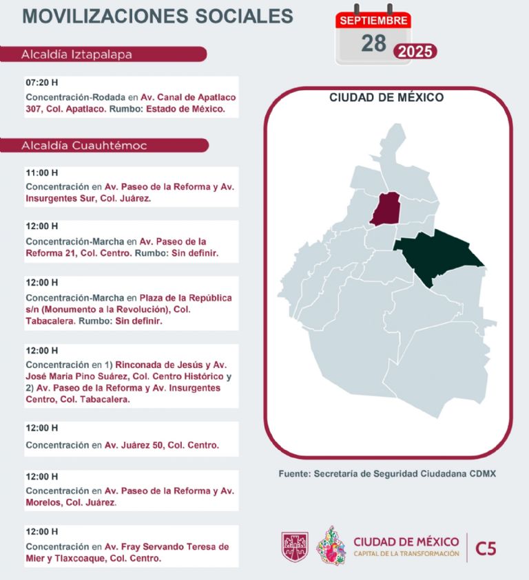 Tráfico en CDMX hoy 28 de septiembre 