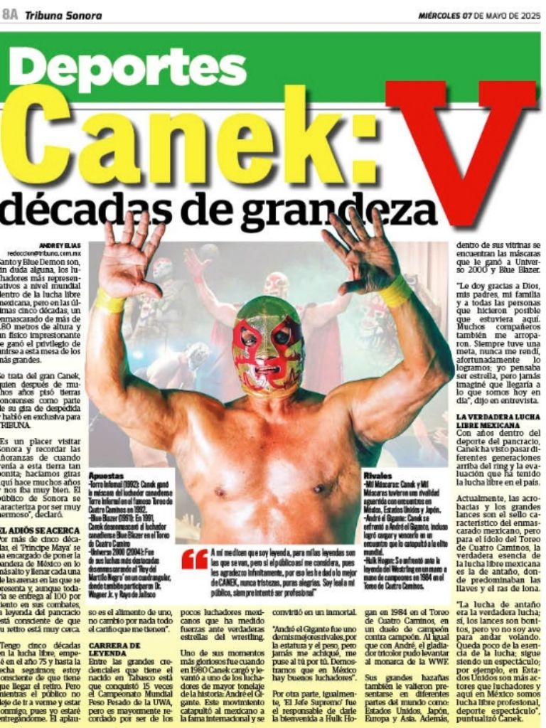 De cara al retiro, Canek, el 'Príncipe Maya' se confiesa en entrevista exclusiva con Tribuna