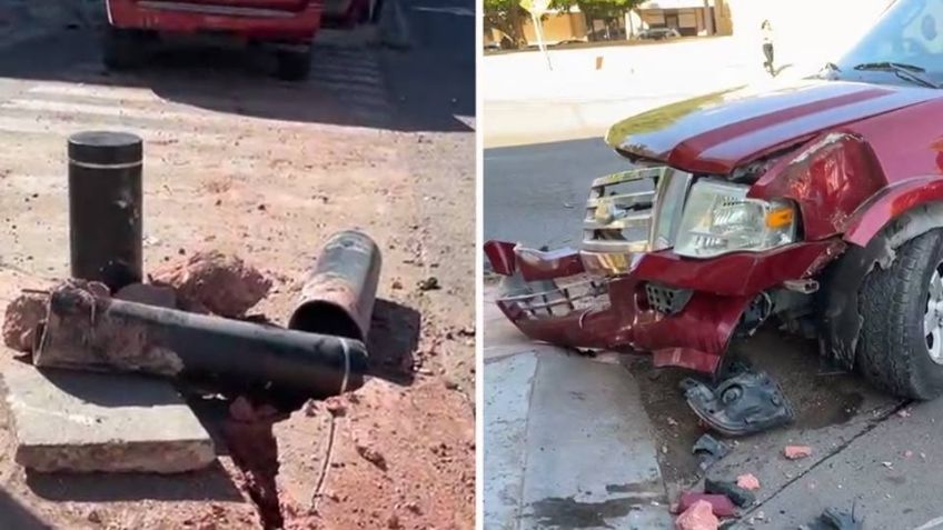 Conductor pierde el control del volante y causa destrozos en colonia Centro de Hermosillo