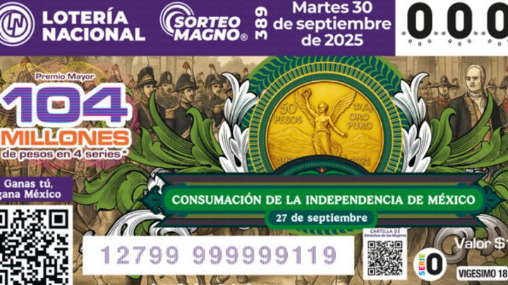 Lista COMPLETA de GANADORES del Sorteo Magno No. 389 de la Lotería Nacional de HOY, martes 30 de septiembre