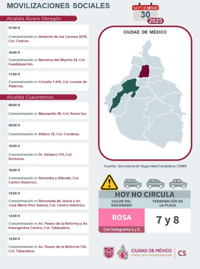 Tráfico en CDMX hoy 30 de septiembre 