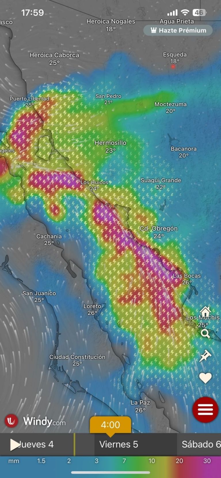 Lluvias en Sonora hoy 