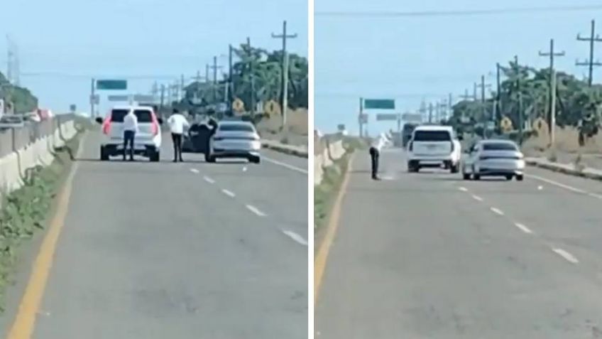 Hubo disparos: Filtran VIDEO del robo que sufrió John Milton en carretera de Culiacán