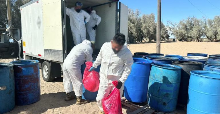 Las autoridades en el decomiso