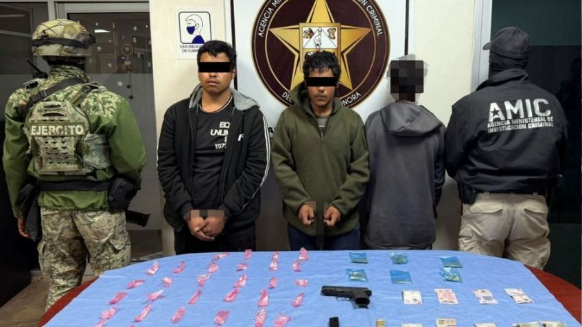 Con droga y arma de fuego, tres sujetos son detenidos en Ciudad Obregón; uno de ellos tiene 17 años