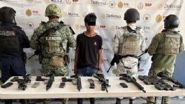 Foto que representa a Arrestan a menor con seis armas largas durante operativos en Veracruz; hay otros detenidos