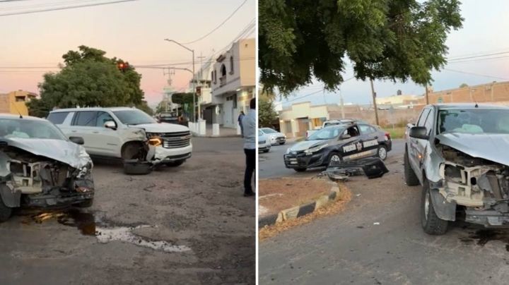 No respetó el alto: Conductor provoca aparatoso accidente en la zona norte de Ciudad Obregón