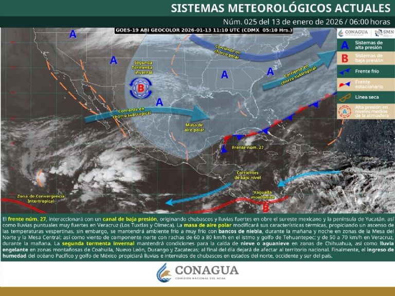 Así será el clima en México este martes. Foto: Conagua