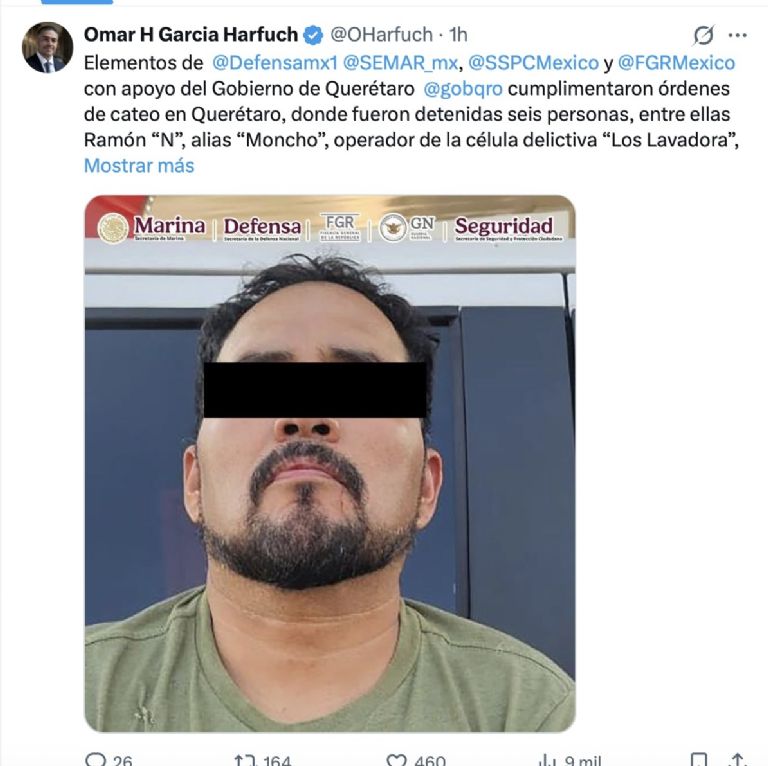 El titular de la SSPC confirmó un nuevo golpe al crimen. Foto: Twitter