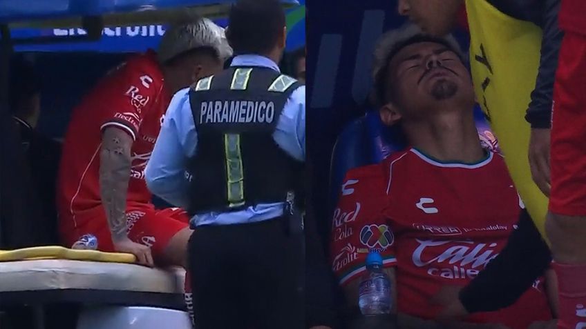 Futbolista del Atlas sufre escalofriante lesión ante el Cruz Azul; salió entre lágrimas y en camilla