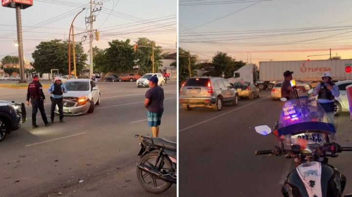Conductor intenta estacionarse y arrolla a motociclista en calles del Centro de Ciudad Obregón