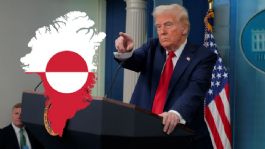 Foto que representa a Trump declara que podría imponer aranceles a países que no apoyen su plan sobre Groenlandia