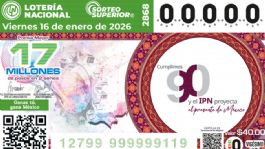 Foto que representa a Lista COMPLETA de GANADORES del Sorteo Superior No. 2868 de la Lotería Nacional HOY viernes 16 de enero