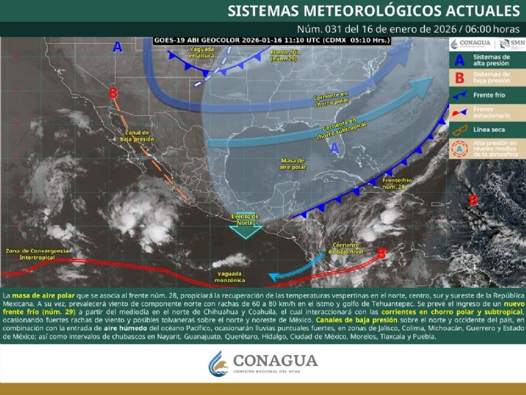 Advierten frío en México este viernes 16 de enero. Foto: Conagua