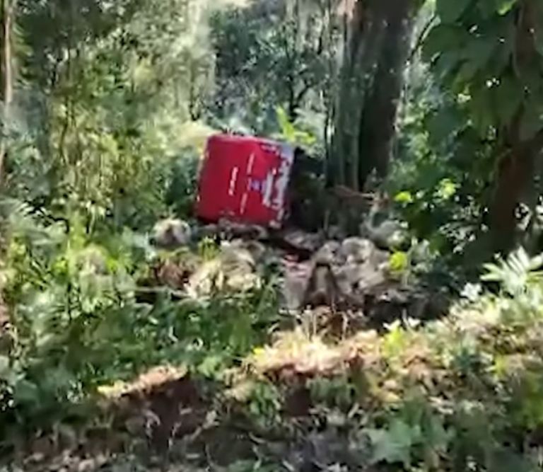 Terminó en un barranco 