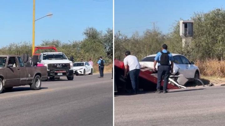 Accidente al norte Ciudad Obregón: Choque entre dos automóviles provoca fuerte movilización