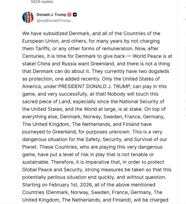 Publicación de Donald Trump 